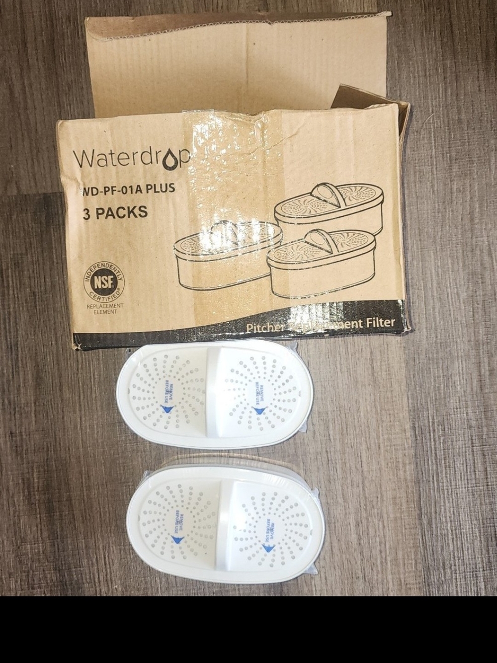 Waterdrop White Pitcher Replacement Filters - 2 Pack